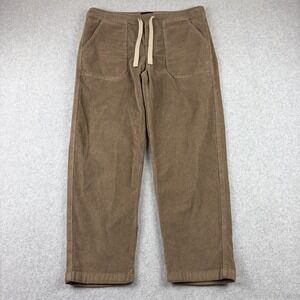 Lucky Brand Pants Mens Large Tan Brown Corduroy Drawstring Relaxed Fit Casual